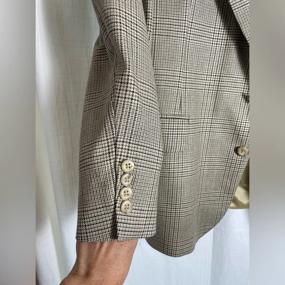 Vtg Wool Men’s Blazer Herringbone Robert Stock - Picture 6 of 15